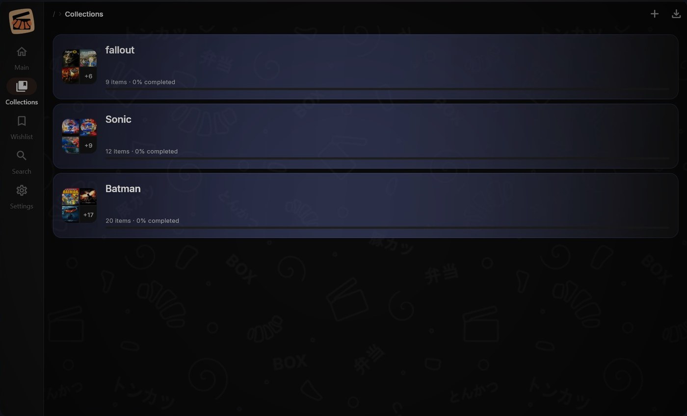Collections list with thumbnails